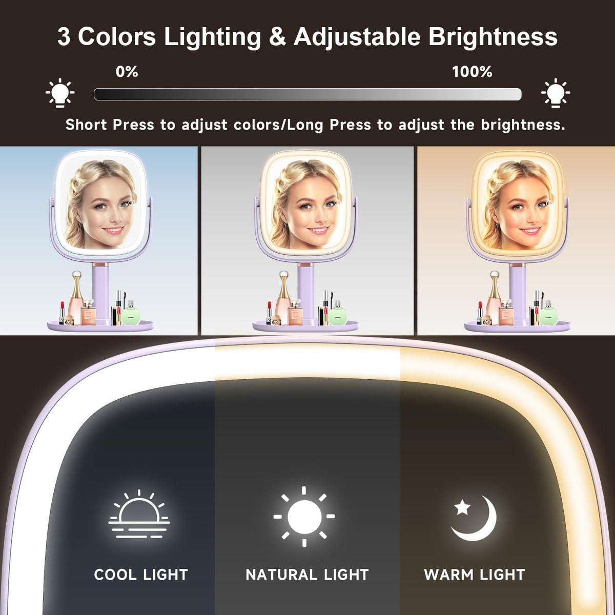 Mocado mirror powered by 2600mAh battery with long usage
