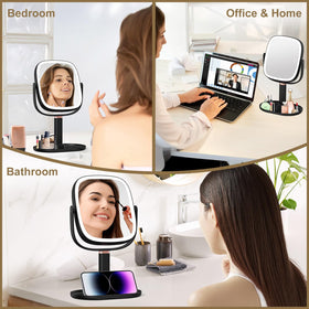 Mocado makeup mirror storage base keeps cosmetics organized within reach