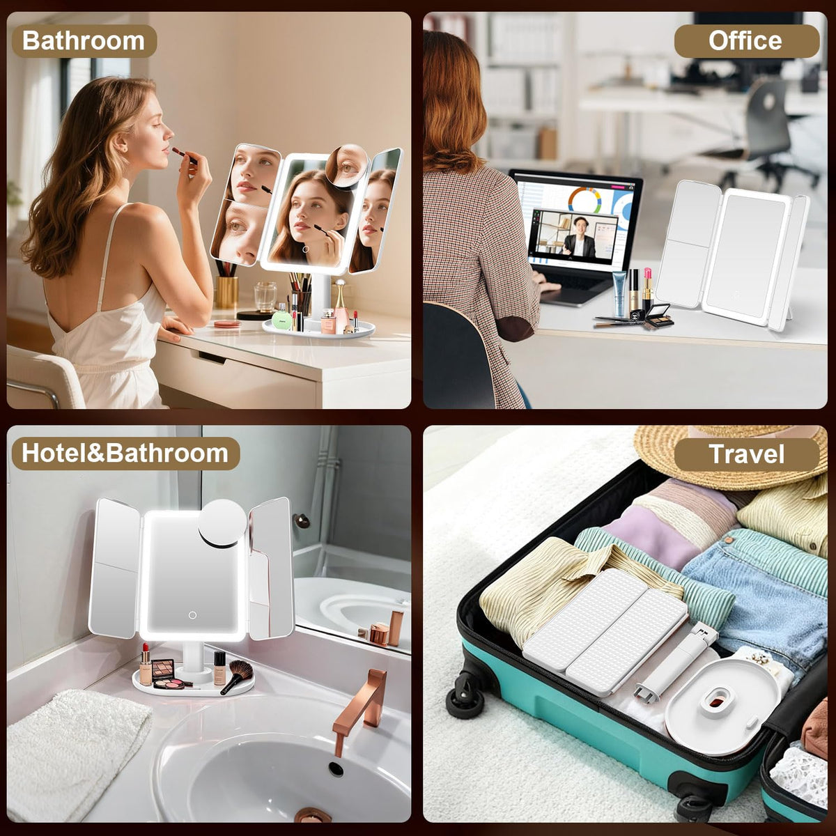 Mocado makeup mirror phone holder enables tutorials hands-free.