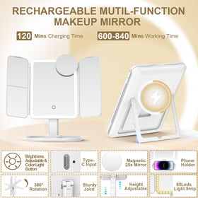 Mocado rechargeable mirror shows battery status during use.