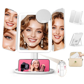 Mocado makeup mirror with lights setup for clear makeup prep.