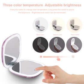 Mocado purple marble mirror front view for fashionable grooming.