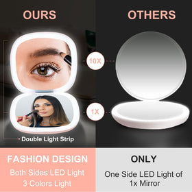 Mocado USB-rechargeable travel mirror for convenient charging on the go
