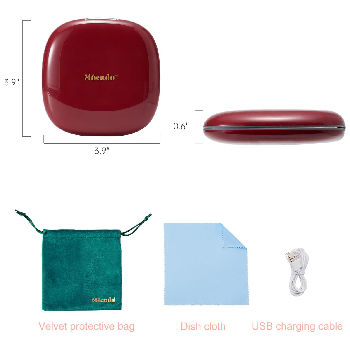 Mocado velvet storage bag protects the compact mirror during travel