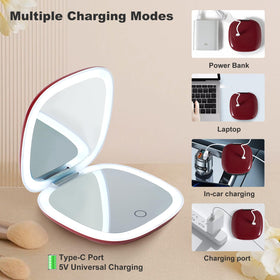 Mocado wine-red travel mirror combines style with portability