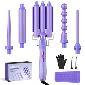 MOCEMTRY 5-in-1 curling wand set front view, versatile styling options