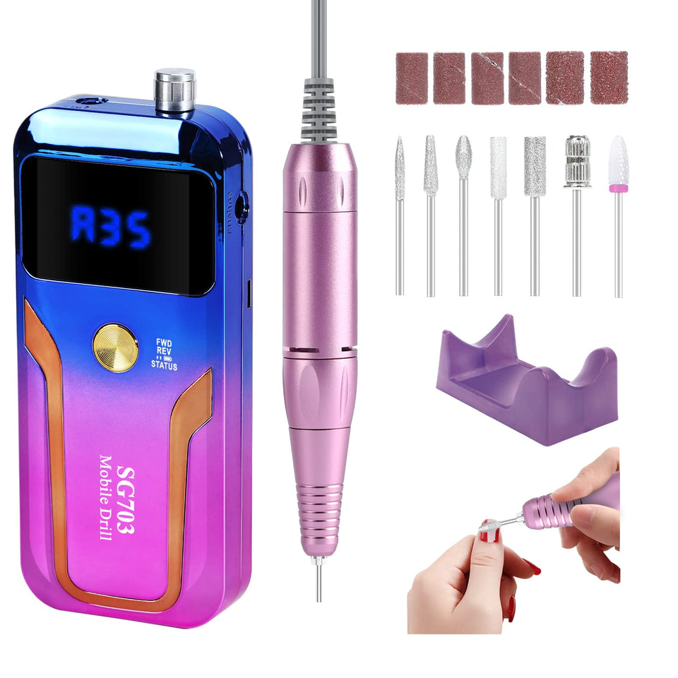 MOCOWIND portable nail drill with adjustable RPM for precise manicures.