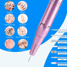 MOCOWIND rechargeable cordless nail file for long-lasting salon sessions.