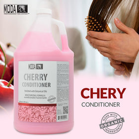 MODA Cherry Bulk Salon Conditioner label closeup highlights premium formula for color protection