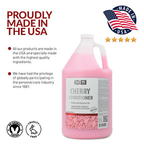 MODA Cherry Bulk Salon Conditioner packaging wide shot communicates scale and luxury
