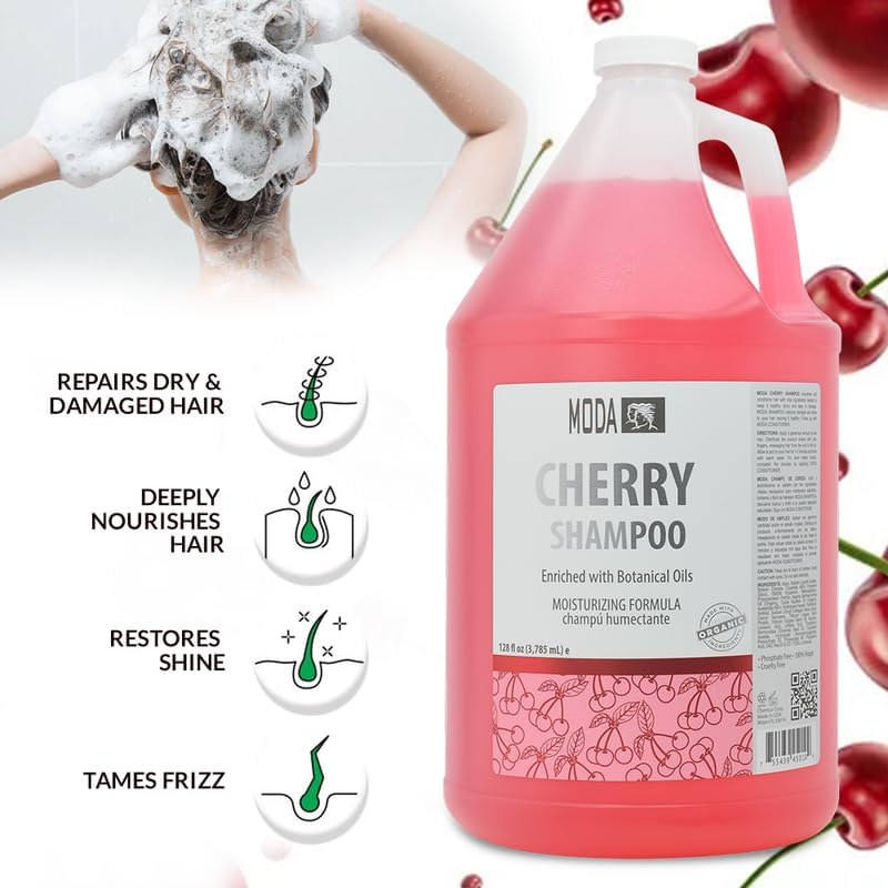 MODA Cherry Shampoo pump for easy application and quick lather
