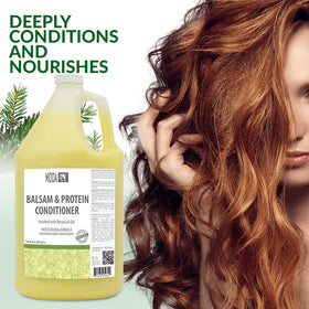 MODA Moisturizing Conditioner bottle pour demonstrates easy distribution through wet hair.