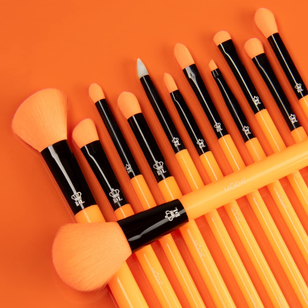 MODA Neon ergonomic handle offers precise control during makeup application