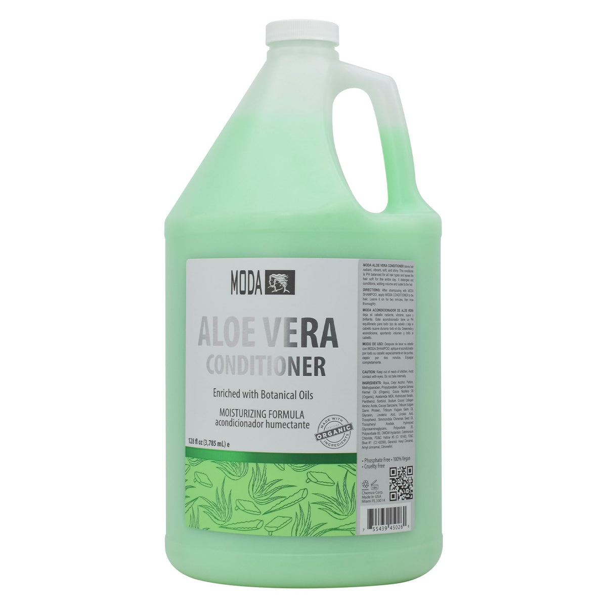 MODA Professional Aloe Vera Conditioner bottle pour for rapid backbar prep.