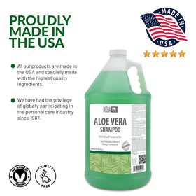 MODA Shampoo Aloe Vera detail underscores soothing cleansing with natural hydration