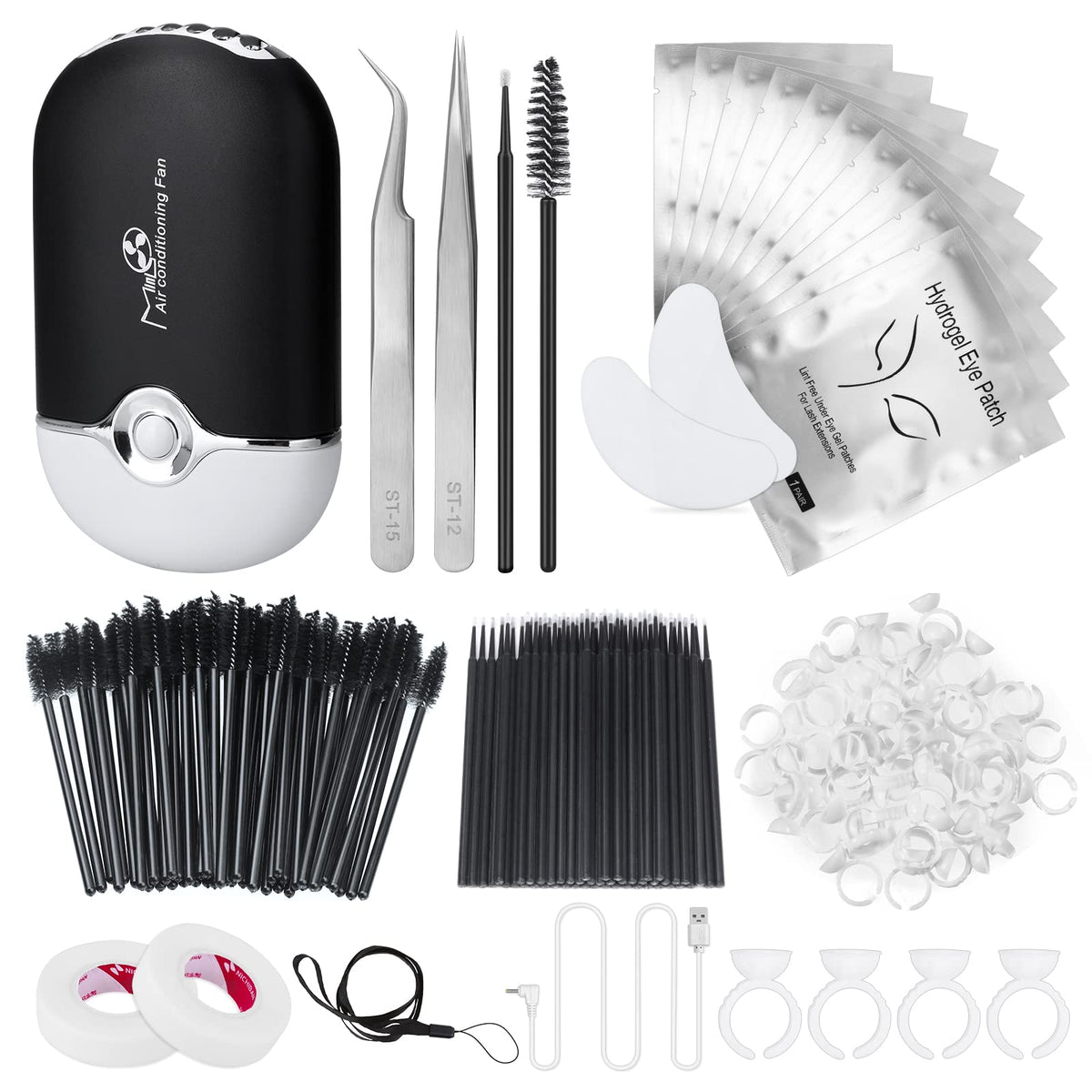 Modacraft eyelash kit USB blower in use to dry glue quickly