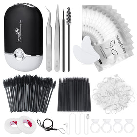 Modacraft eyelash kit USB blower in use to dry glue quickly