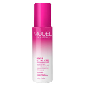 Model in a Bottle bottle close-up for long-lasting makeup hold.