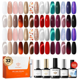 Modelones 32‑pcs gel nail polish kit with fall colors for versatile manis