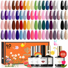 Modelones 40-piece gel nail polish set with colors for versatile manicures.