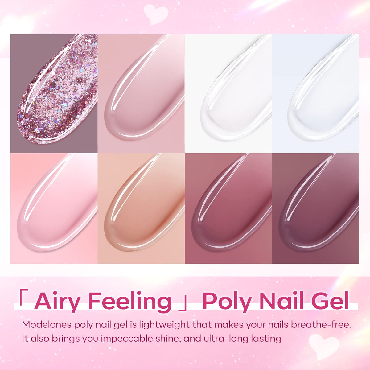 Base and top coats support a glossy, long-lasting finish.