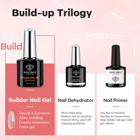 Modelones Builder Gel bottle in rose nude pink for durable nail extensions.