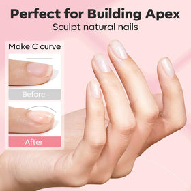 Modelones Builder Gel brush enables even, self-leveling application.