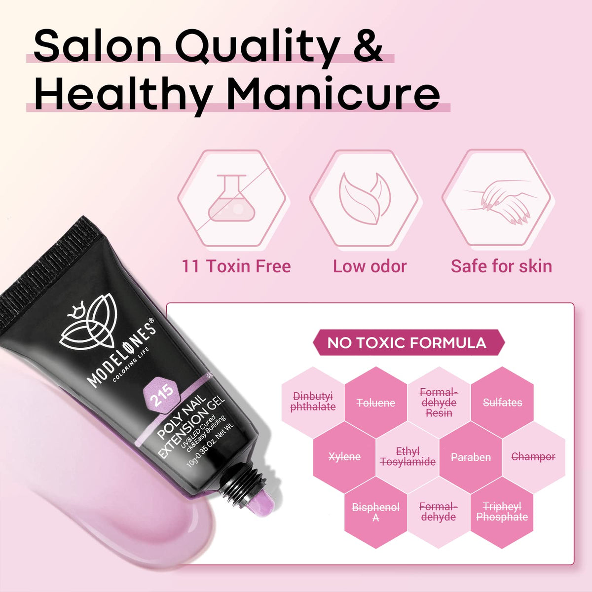 Modelones color-mixing options enable personalized nail art.
