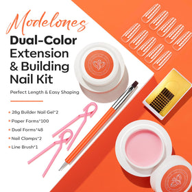 Modelones dual-ended brush shown for precise pickup and smooth gel application.