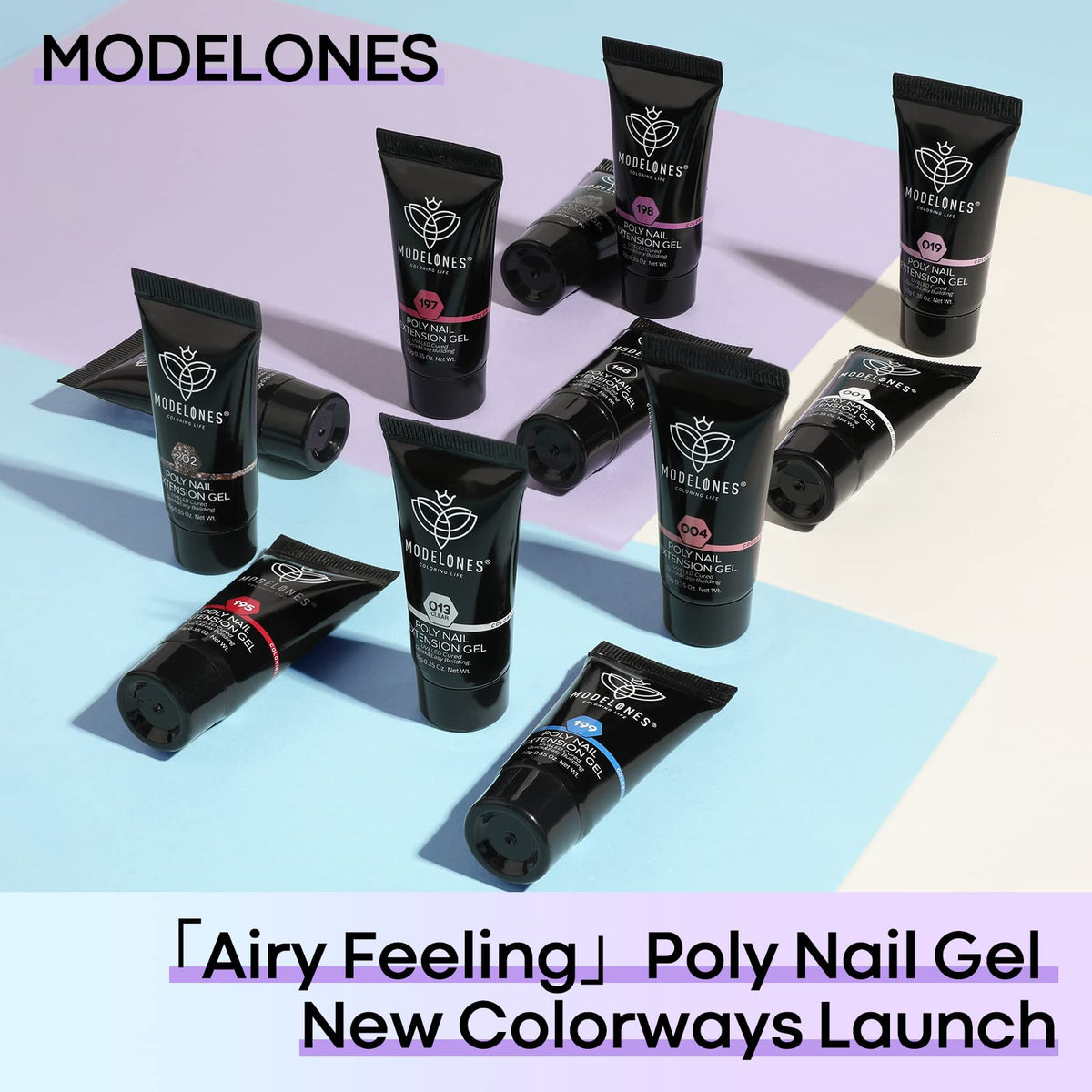 Easy-application process for Modelones gel nails at home.