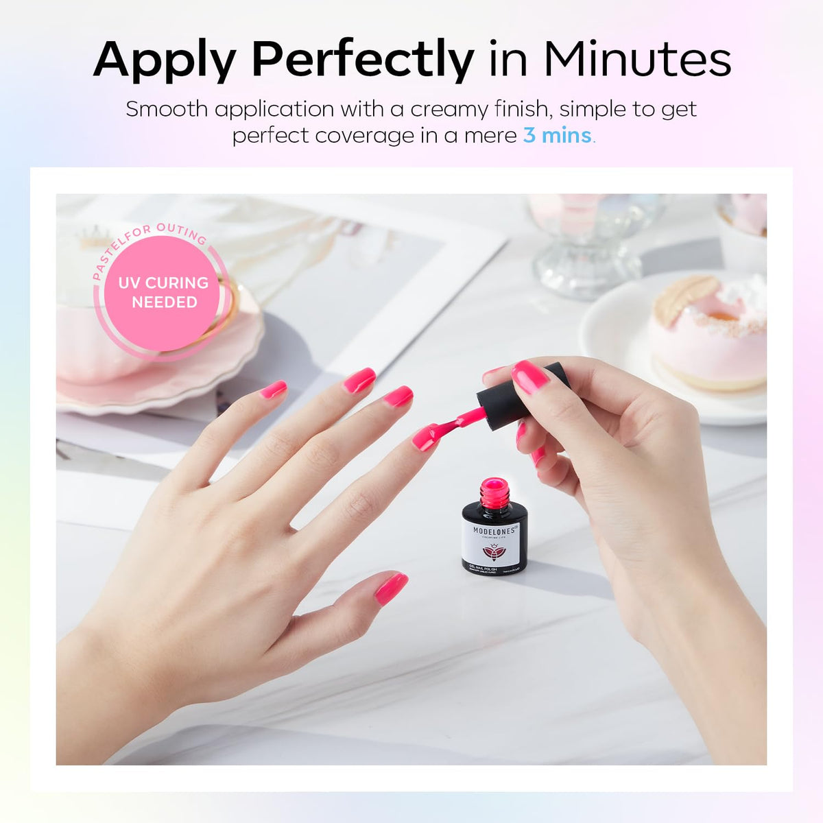 Modelones glossy top coat delivers high shine
