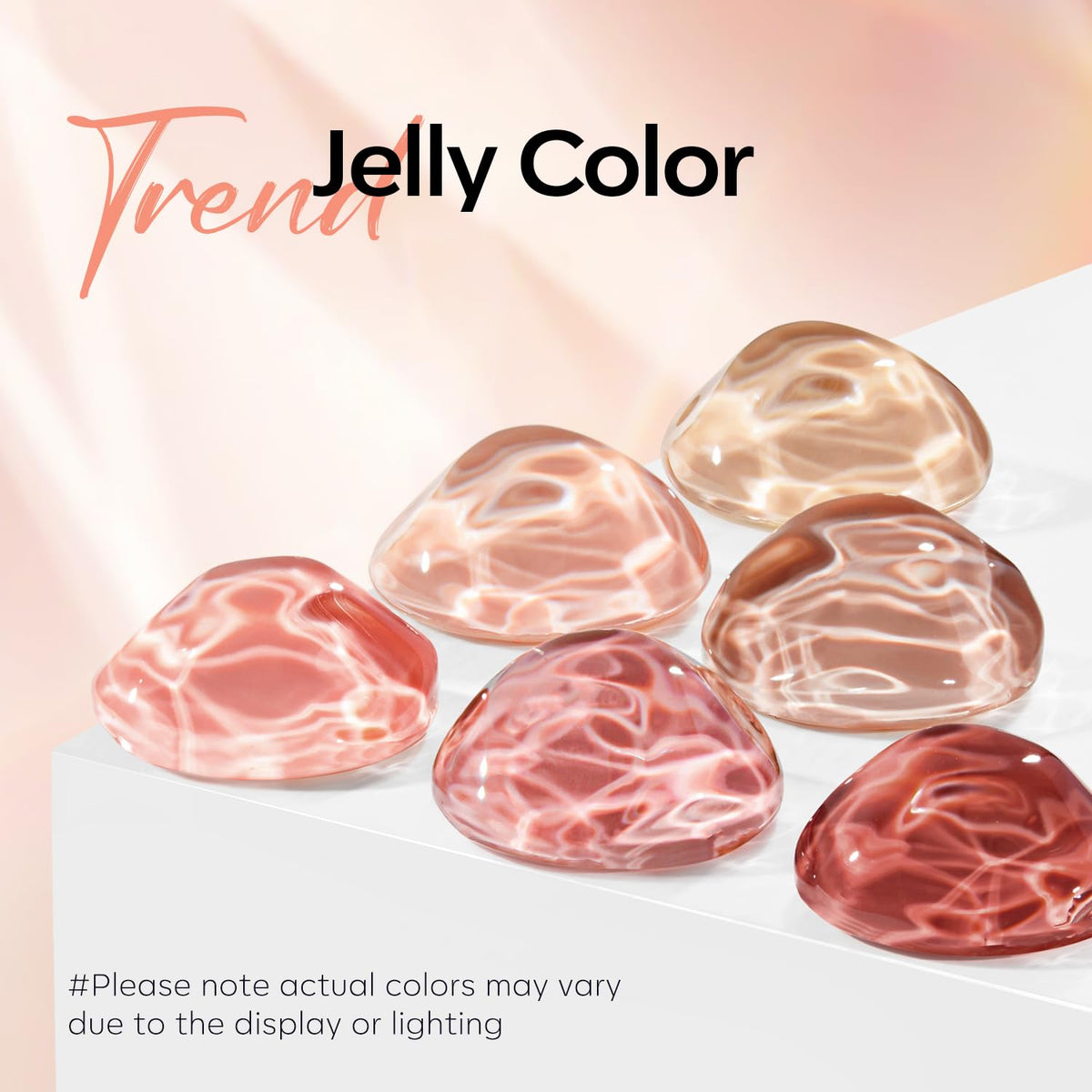 Modelones jelly nude shade offers sheer translucency for natural-looking nails.
