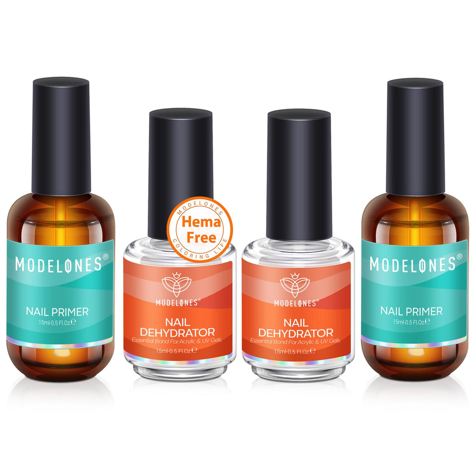 Modelones nail dehydrator bottle close-up showcasing clear, safe preparation for better adhesion