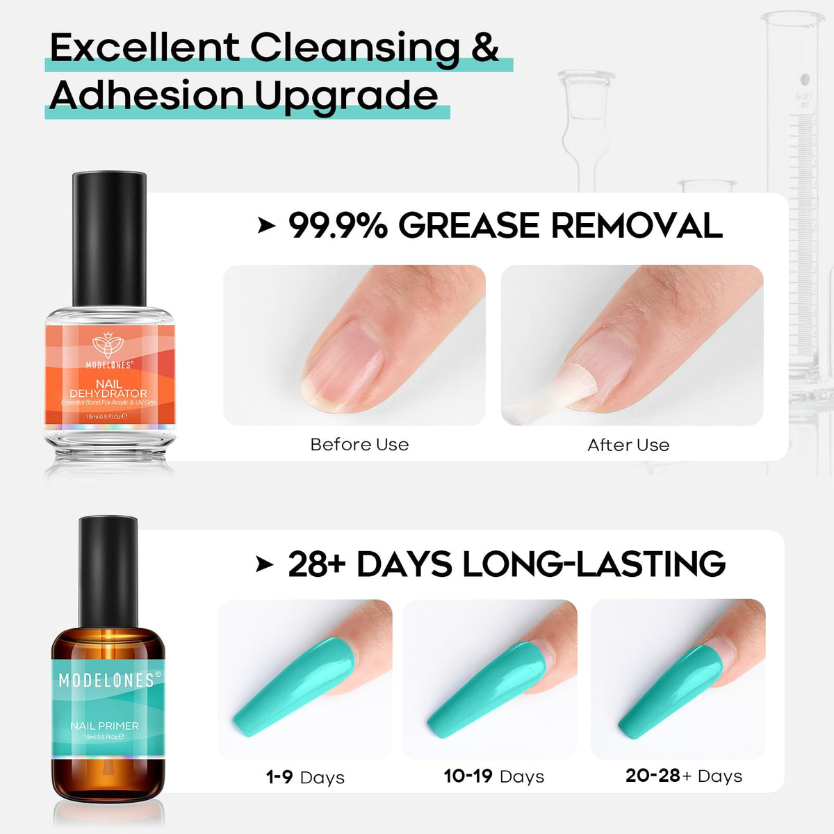 Modelones dehydrator application step demonstrating surface cleansing