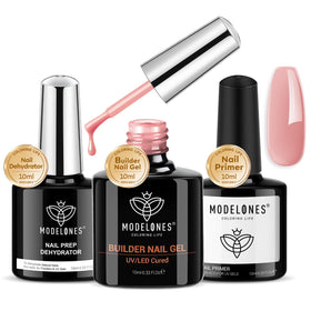 Modelones Nail Thickening Solution bottle in rose nude pink for enhanced thickness.