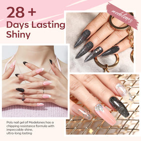 Modelones nail clips and spatula reduce mess during application.