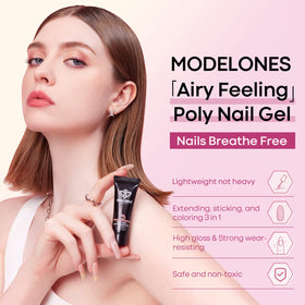 Modelones poly extension gel provides durable, long-lasting nails with proper application.