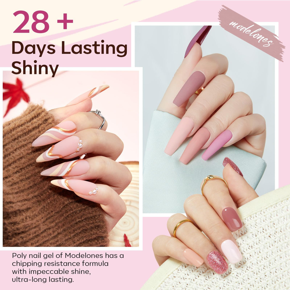 Modelones gel kit enables easy at-home manicure with salon-like results.