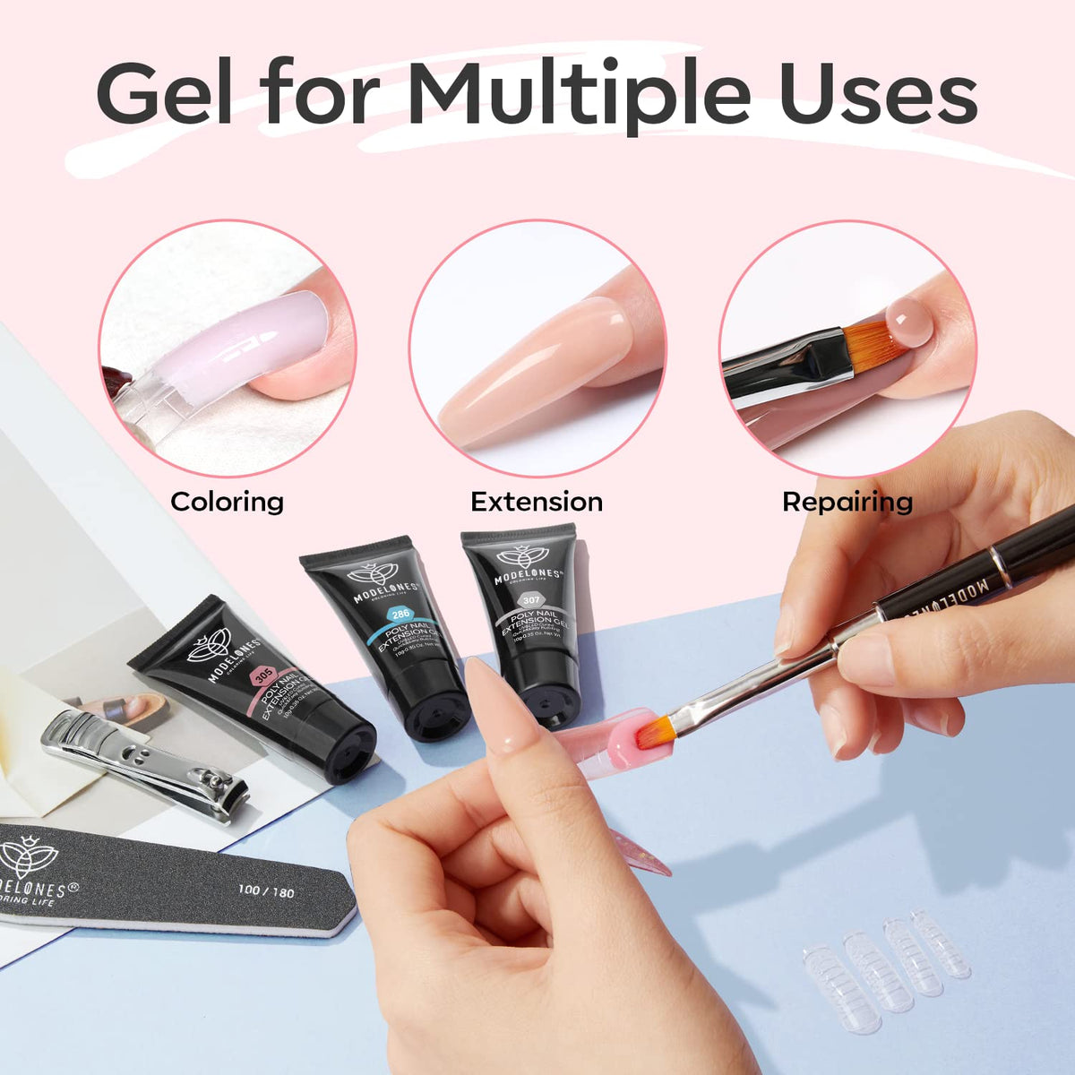 Modelones manicure application scene highlights easy at-home use