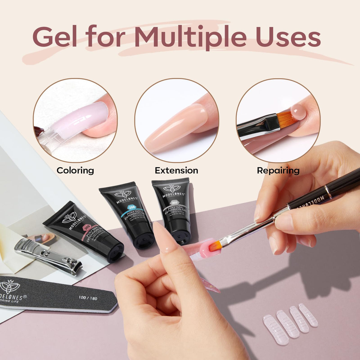 Modelones easy-to-apply gel formula for quick at-home manicures