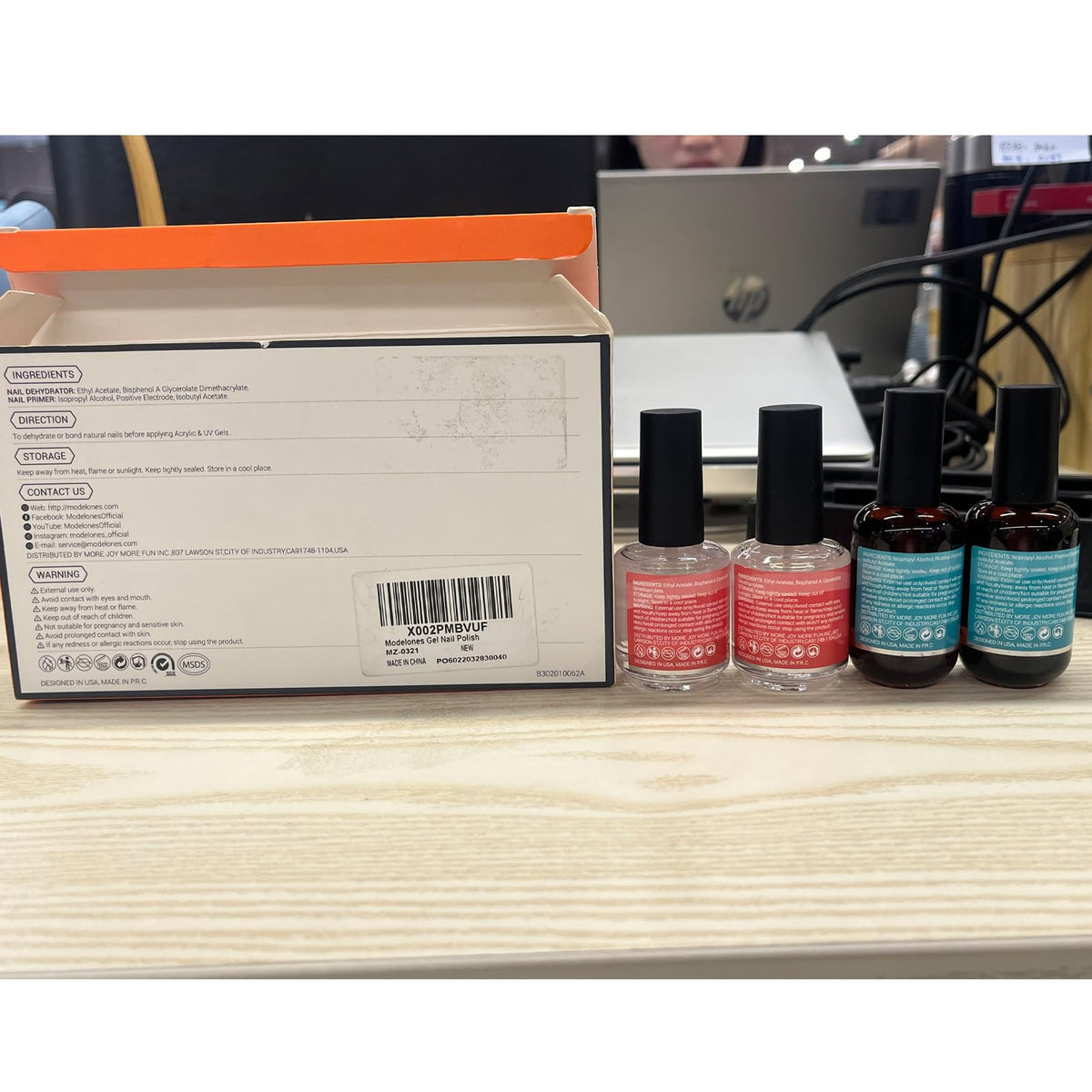 Modelones safety warning: skin test recommended before use to prevent irritation