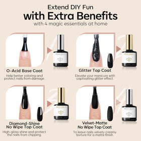Modelones glitter top coat 7ml adds sparkle and dimension.