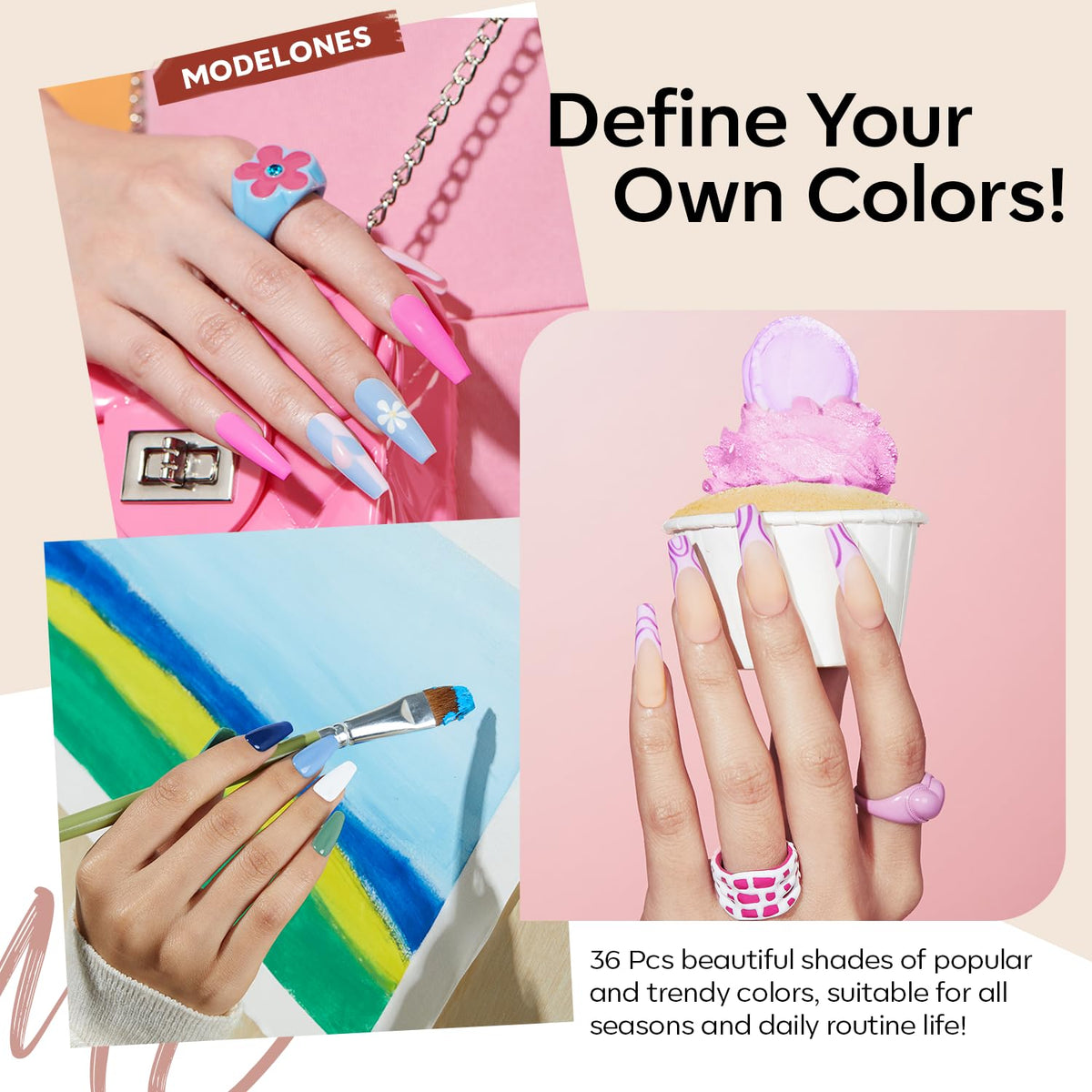 Modelones matte top coat 7ml creates a smooth, durable matte look.