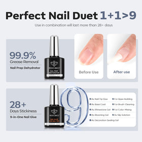 Modelones X Nail Gel Kit 9-in-One Glue demonstrated for multiple nail tasks.