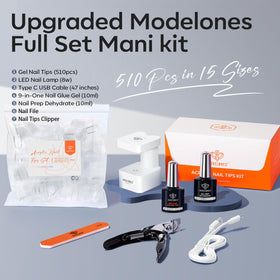 Modelones X Nail Gel Kit 15 sizes coffin tips for precise fit.