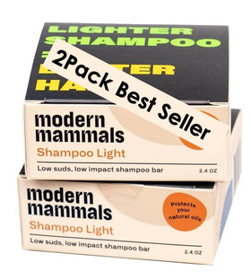 Modern Mammals Light Shampoo Bar two-bars pack, fragrance-free and gentle for sensitive scalps.