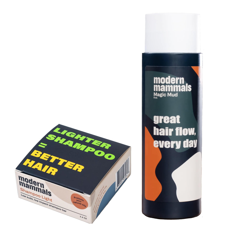 Modern Mammals Shampoo Light Bar on hand, gentle daily cleansing benefit.