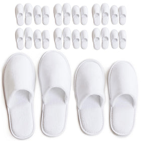 Modlux Spa Slippers pack with closed-toe cotton velvet white for guest room comfort