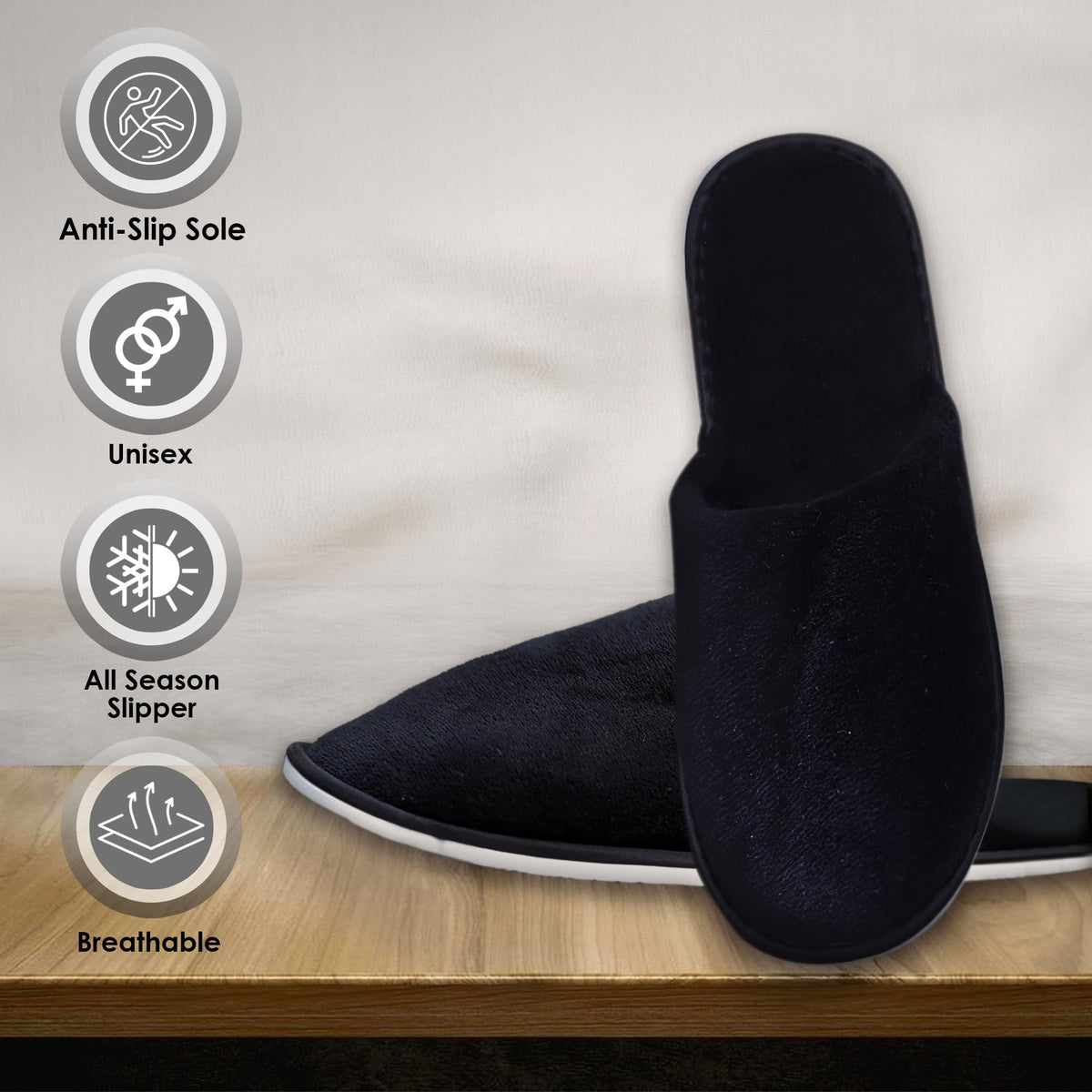 Modlux Spa Slippers EVA non-slip soles improve bathroom safety.