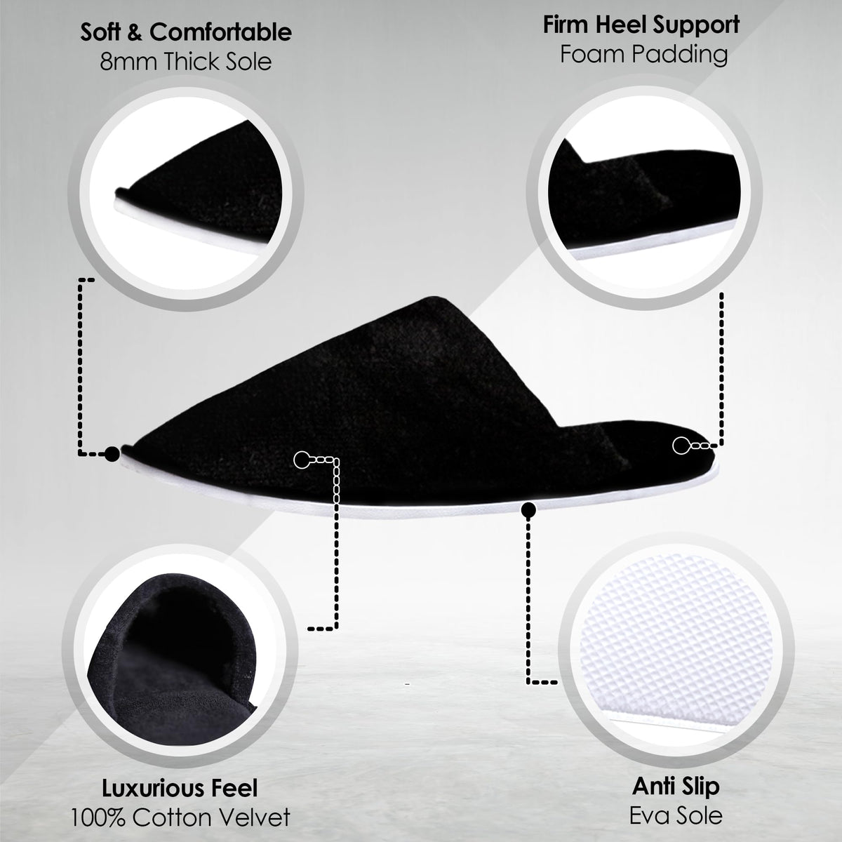 Modlux Spa Slippers medium size fits many guests.